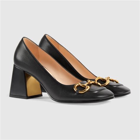 Women's Horsebit pump in Black Leather 